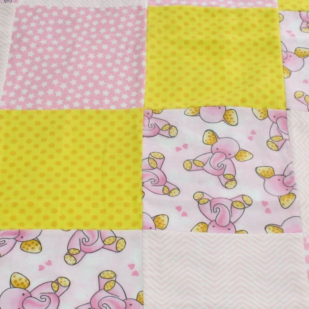 COPY - COPY - Homemade pink baby elephant zig zag strars yellow dots receiving …